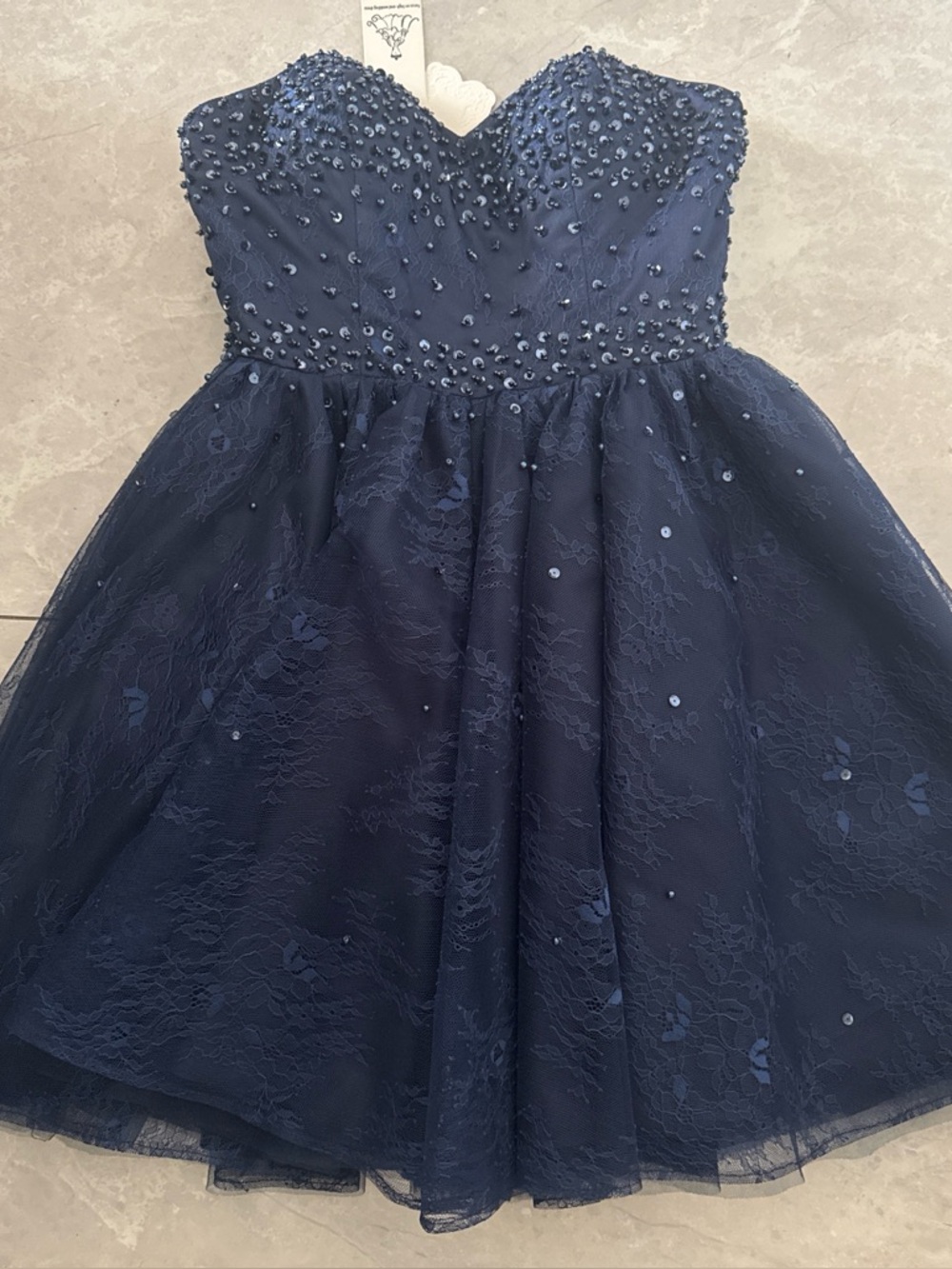 Beautiful new navy dress - sequin.